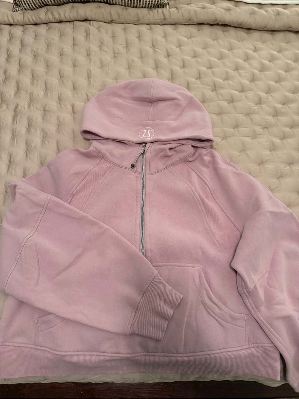 EUC Lululemon Scuba Half-Zip Hoodie M/L Muted Pink